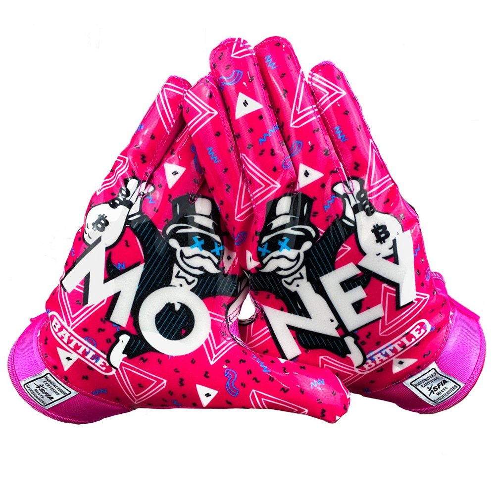 Battle Money Man Adult Football Gloves