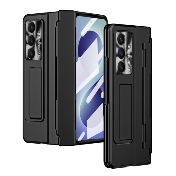 Corliven for Samsung Galaxy Z Fold 7 Case with Built-In Screen Protector, Hinge Protection and Kickstand, Black