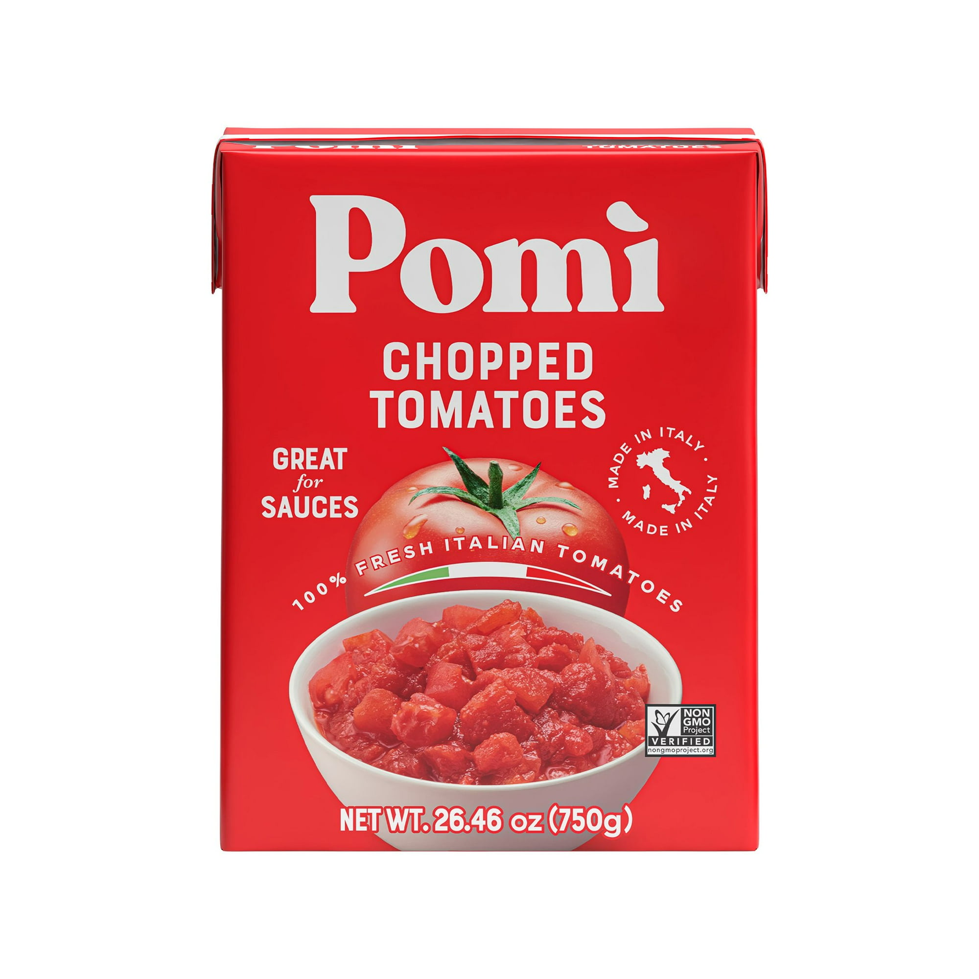 Pomi Chopped Tomatoes, 26.46 oz, 1/4 Cup per serving, 12 servings per Container