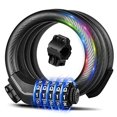 thumbnail image 2 of Keystp Bike Lock Cable, Up To 15Mm Thicker Steel Cable, High Security 5-Digit Resettable Combination Anti-Theft, With Mounting Bracket For Bikes And Scooters(Black, 2 of 4