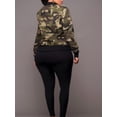 thumbnail image 2 of Lovelywholesale Women's Plus Size Camo Zipper Short Jacket Camouflage Long Sleeve Coat, 2 of 4