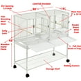 thumbnail image 3 of Single Stackable Bird Flight Breeder Cage Center Divider Side Nesting Box Doors Metal Bird Cage with Rolling Stand for Small Birds Lovebirds Finch Canaries Parakeets Cockatiels Budgies, 3 of 9