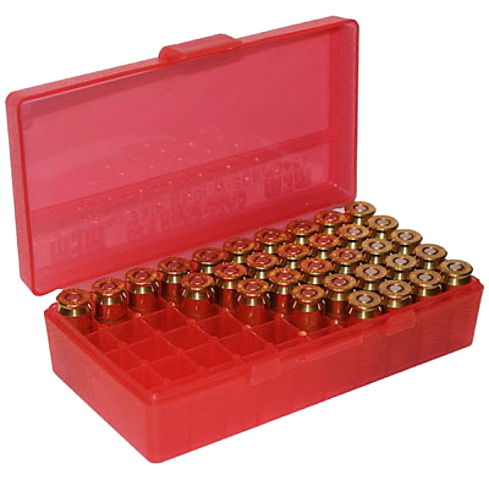 FS Reloading Plastic Flip top Ammo Box Solid Red MP-50-Red-Solid 