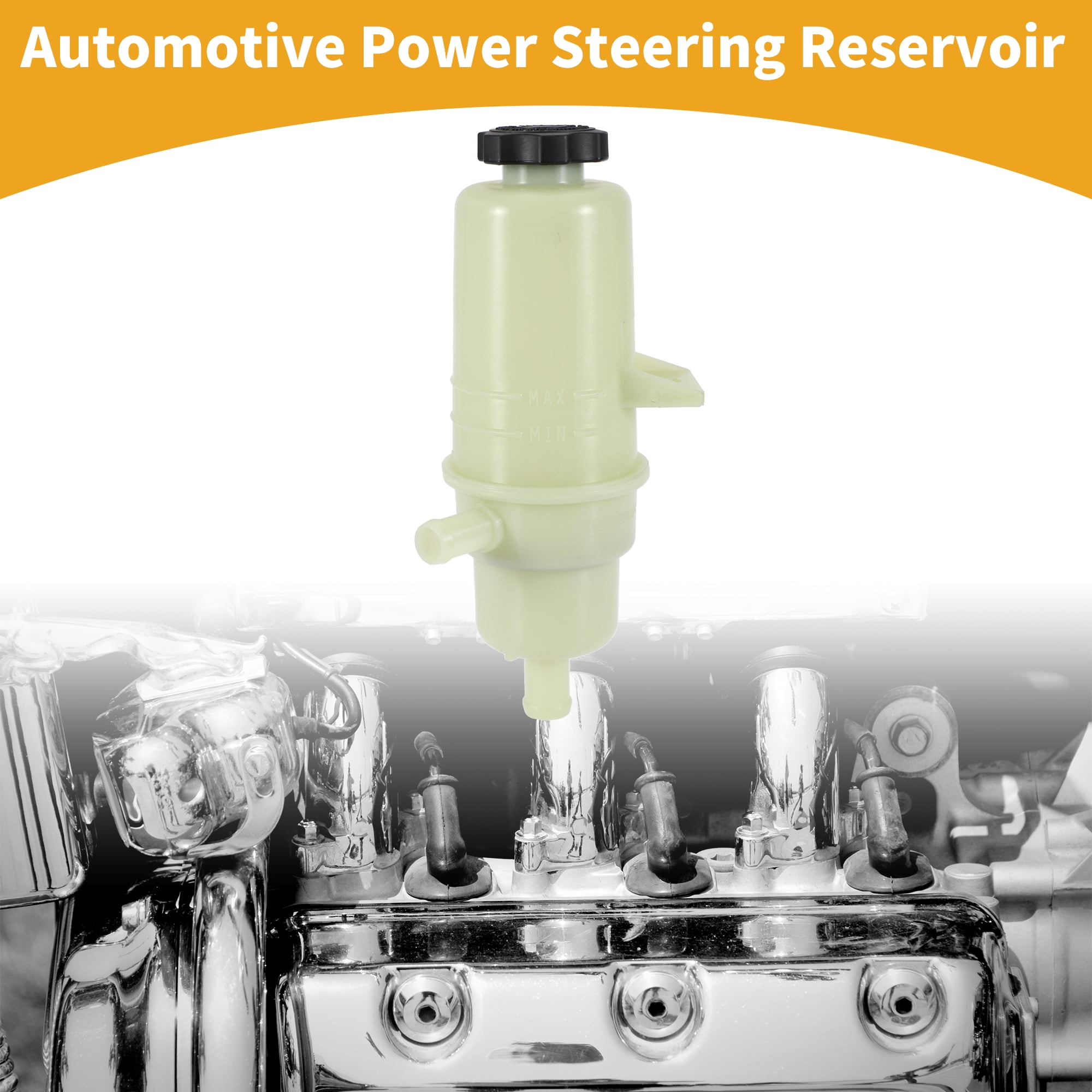 Unique Bargains Power Steering Reservoir - No.68193090AA Car Automotive Power Steering Tank - for Ram 2500 2013-2019 Plastic White - 1 Pc