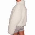 thumbnail image 4 of Female Fleece Full-Zip Jacket Long Sleeve Coat Soft Warm with Pockets White S, 4 of 9