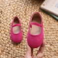 thumbnail image 2 of Xijirk Girls Elastic Strap Mary Jane Flats Solid Suede Casual Dance Wedding Dress Shoes for Toddler Little Big Kid 5.5-6 Years,Hot Pink, 2 of 9