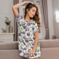 thumbnail image 3 of Kdxio Spring Flowers Pattern Womens Short Sleeve Sleepshirt Scoopneck Cute Nightdress Ruffle Comfy Nightgown, 3 of 6