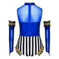 thumbnail image 4 of Mufeng Kids Girls Drum Band Outfits Trapeze Showman Pretend Play Outfit Sparkle Sequins Dance Bodysuit Navy Blue 16, 4 of 7