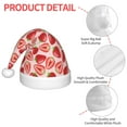 thumbnail image 4 of Haiem Cute Strawberry Pattern Santa Hat Confortable Velvet Christmas Hat for Christmas Party Favors Fit for Adults and Kids, 4 of 6