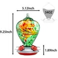 thumbnail image 6 of Muse Garden Hummingbird Feeders for Outdoors Hanging, Blown Glass Hummingbird Feeder Gifts for Women, Garden Decor Backyard Decor, Unique Gardening Gifts for Older Women, 34OZ, Comet, 6 of 10