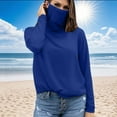 thumbnail image 2 of Olyvenn SPF Shirts for Women Long Sleeve UPF 50+ Sun Protection Cooling Blouses with Mask Lightweight Rash Guard Hiking Tops Dark Blue S, 2 of 6