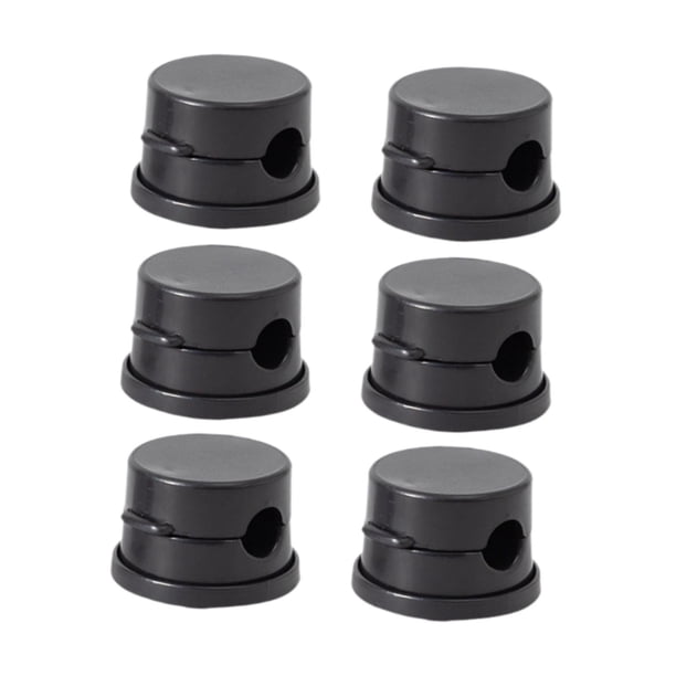 6 clips para gestión de cables, organizadores de cables, clips adhesivos de 360 degree Negro
