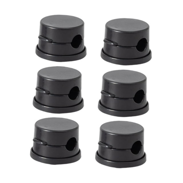 6 clips para gestión de cables, organizador de cables, soporte para cable de teléfono Negro