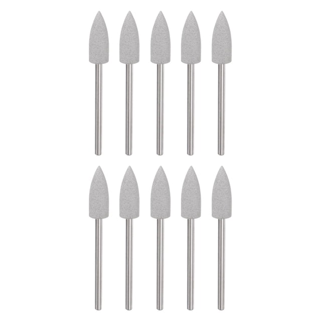10uds Goma Pulido Barrena Silicona Pulido Ruedas 150 Grano 6mm Diámetro Montado Esmerilado Cabeza para Eléctrica Amoladora Giratoria Herramienta, Cono Forma