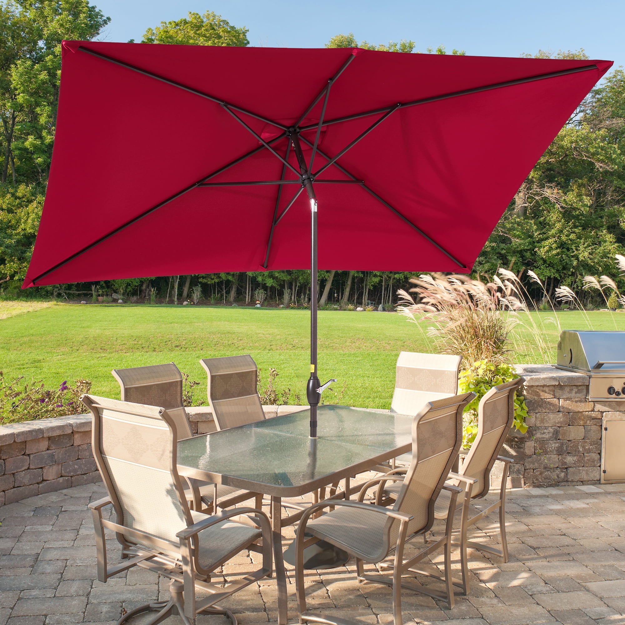 CHYVARY 10 x 6.5ft Patio Rectangular Umbrella Patio Market Outside