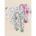 thumbnail image 3 of Newborn Baby Boy Girl Fall Winter Clothes Long Sleeve Fish Print Zipper Jumpsuit Romper Outfits 0-12M, 3 of 9