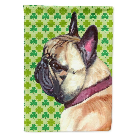 French Bulldog Frenchie St. Patricks Day Shamrock Garden Flag