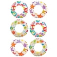 thumbnail image 1 of Intex Inflatable 20-Inch Lively Ocean Friends Print Kids Tube Swim Ring (6 Pack), 1 of 6