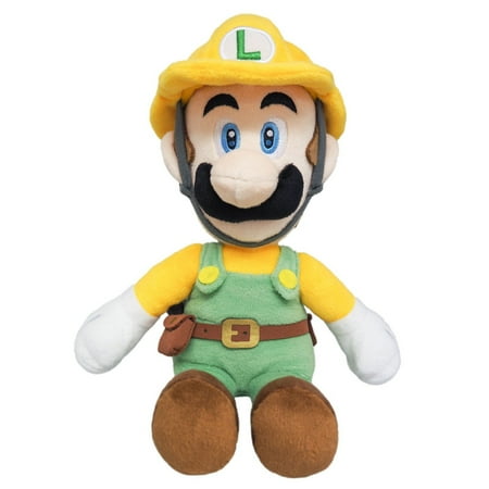 Super Anime Store Super Mario Maker 2 Builder Luigi Plush, 10"
