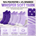 thumbnail image 3 of Girls Dream Step Whisper Soft Ankle Socks, 6 Pack, Lightweight Breathable Socks, PURPLE, L, 3 of 8