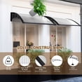 thumbnail image 6 of Yescom 2PCS 40"x40" Door Window Awning Whole One-piece Polycarbonate UV30+ Outdoor Rain Snow Protection White Board, 6 of 9