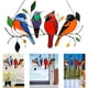 thumbnail image 4 of Panel colgante de vitral con pájaros de colores sobre alambre para decoración del hogar, 4 of 8
