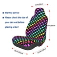 thumbnail image 3 of Wukai Rainbow Hearts Full Set Car Seat Covers with Soft Padding Universal Auto Front Seats Protector and Cushion Mat, 3 of 5