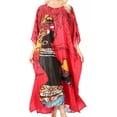 thumbnail image 4 of Sakkas Mera Women's Long Loose Short Sleeve Summer Casual Caftan Kaftan Dress - KAF1013-Red - One Size, 4 of 5
