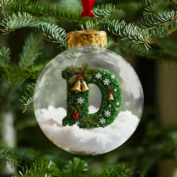 Adornos navideños, adornos navideños, regalos navideños, colgante de bola con letra navideña, bola decorativa