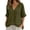 #01 Army Green, variant on Women's Mandarin Collar Henley Blouse, Short Sleeve Button Top, Loose Fit Casual Shirt for Vacation Work Leisure, Army Green L