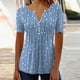 thumbnail image 2 of Blusa de manga corta para mujer, diseño de botones ajustado, Top de verano para mujer para el trabajo, compras y citas, 2 of 6
