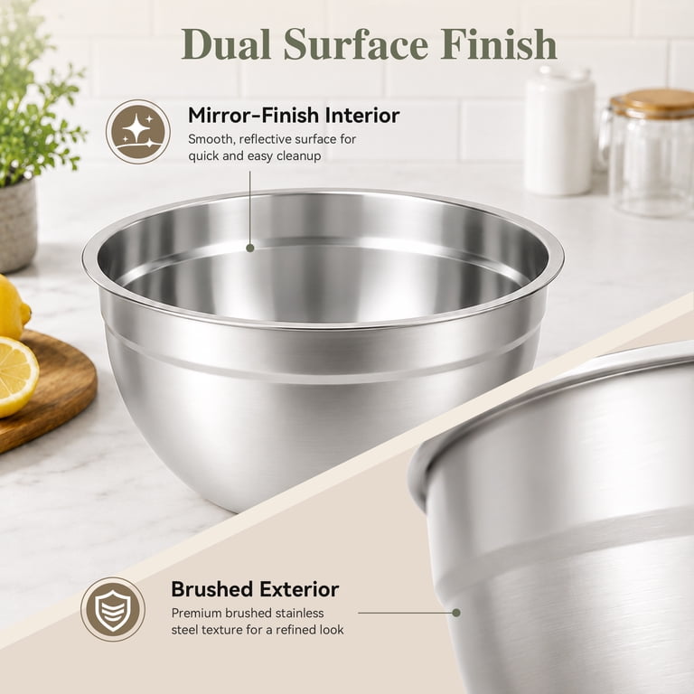 TINANA 5-Piece Stainless Steel Nesting Mixing Bowl Set photo 3