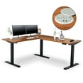 thumbnail image 1 of BRODAN Electric Standing L-Shaped Desk with Power Charging Station, Walnut, 1 of 7
