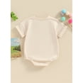 thumbnail image 6 of Baby Girls Boys Summer Rompers Short Sleeve Crew Neck Letter Print Casual Romper, 6 of 10