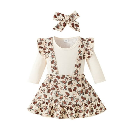 

KI-8jcuD Cute Clothes For Girls 10-12 Baby Girls Cotton Floral Autumn Long Sleeve Romper Bodysuit Suspender Skirt Dress Headbands Set Clothes Baby For Girls Take Luck Home Clothes Checker Pants 6 Mo