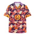 thumbnail image 6 of mgoYE Men Halloween Button Shirts Cute Ghost with Pumpkin Coffee Cartoon Graphic Blouse Casual Halloween Tops Tee Mens Tshirt Size XL, 6 of 7