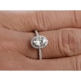 thumbnail image 5 of Oval Cut 1.25 ct Halo Man made diamond moissanite Engagement Ring with 18k Gold Plating, 5 of 6