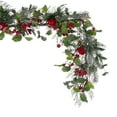 thumbnail image 4 of Vickerman 5' Green Artificial Holly Pine and Red Jingle Bell Garland., 4 of 4
