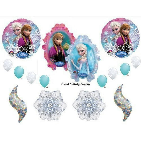 Frozen Holographic Iced Blue 15 pc. Disney Movie BIRTHDAY PARTY Balloons Decorations Supplies by Anagram