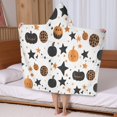 thumbnail image 5 of Halloween Pumpkin Star Pattern Hooded Bath Towel，50"x30" for Ages 3 To 12 Kids, Quick Dry Lightweight Soft Microfiber Hood Beach Towel Cover Up for Kids, 5 of 7