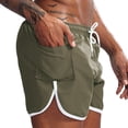 thumbnail image 2 of EOYWHK Workout Shorts for Men Breathable with Pockets Drawstring Mens Active Shorts Soft Lightweight Breathable Active Shorts for Men Army Green, Size L, 2 of 6