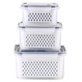 thumbnail image 1 of Juego de recipientes para almacenamiento de alimentos Ronanemon con tapas para nevera, paquete de 3, 1 of 6
