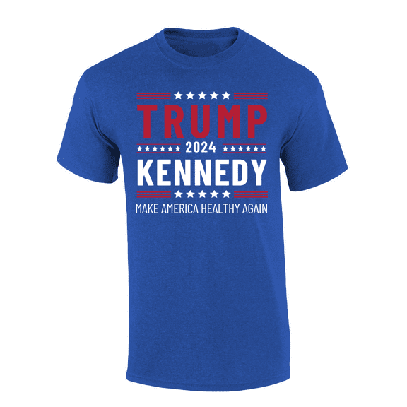 Trenz Shirt Company Mens Trump Kennedy Make America Healthy Again Short Sleeve T-Shirt-Antique Royal-Small