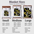 thumbnail image 4 of Modern Abstract Art Flannel Blanket for Bed,Travel and Camping, Yellow White Geometric Circle Super Soft Cozy Blanket for All Seasons 50"x60", 4 of 7