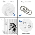 thumbnail image 5 of Horse Bathroom Shower Curtains with 12 Hooks Polyester Waterproof Shower Curtain for Stalls and Bathtubs Modern Sketch Abstract Vintage Art Decorative Bathroom Privacy Curtain 66x72 Inches, 5 of 9