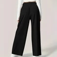 thumbnail image 3 of Womens Casual Wide Leg Work Pants High Waisted Pleated Straight Business Palazzo Trousers with Pockets, 3 of 6