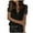 #7-Black, variant on Pntutb Large Size Women Lace Solid Splicing Short Sleeve Slim Blouse V-Neck Tops Shirt