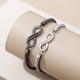 thumbnail image 2 of Pulsera de pareja de 8 caracteres para hombres y mujeres, un par de amor ilimitado, pulsera de pareja con anillo Mobius de cuerda tejida a mano creativa, 2 of 5