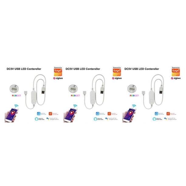 Tholdsy Controlador de tira de luces LED RGB, aplicación remota para sala de estar, juego de películas, música, atenuador de ambiente, pieza Type1 NO1