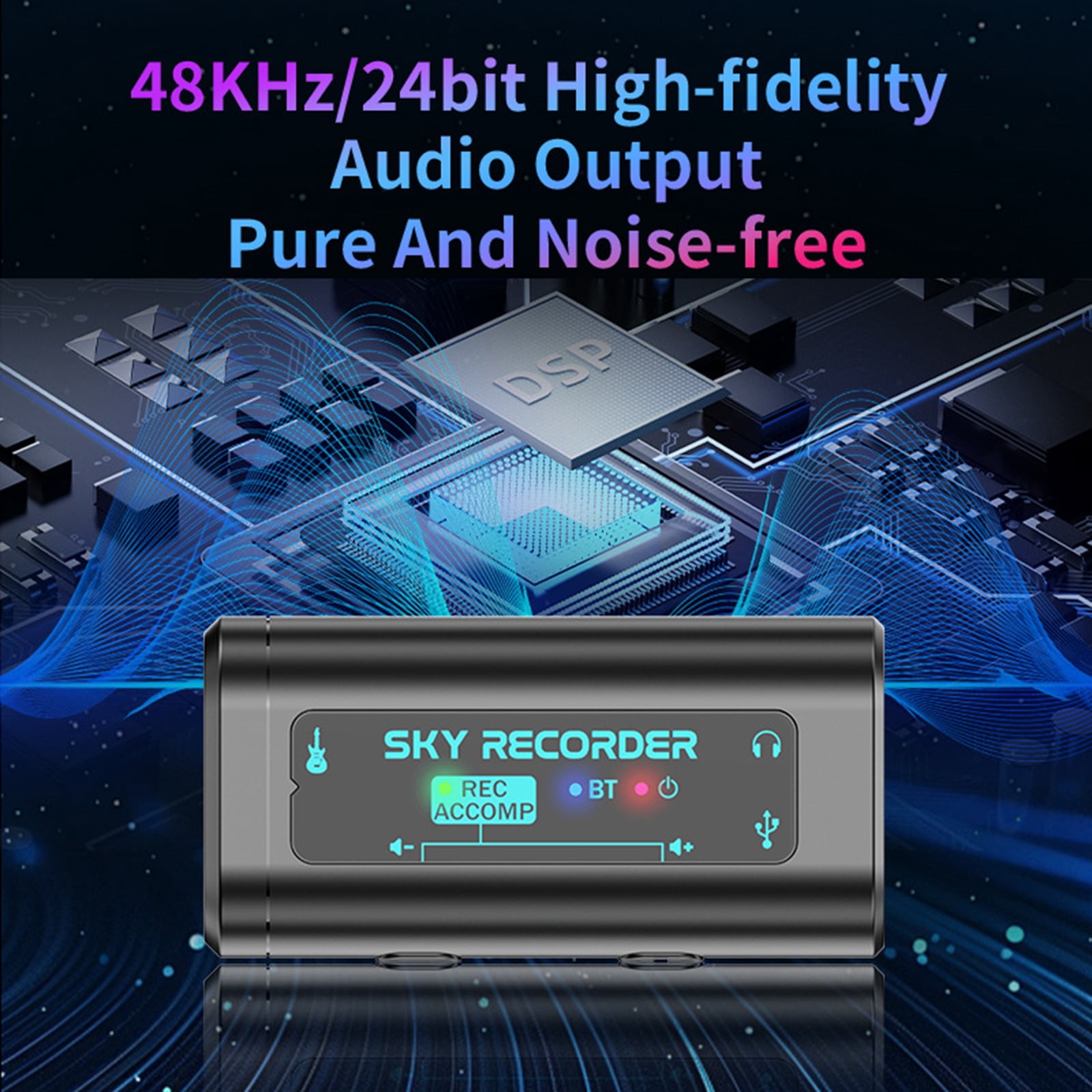 Professional Voice Activated Digital Sound Device Digital Voice Recorder 48KHz Noise Cancelling Recording Support Player
